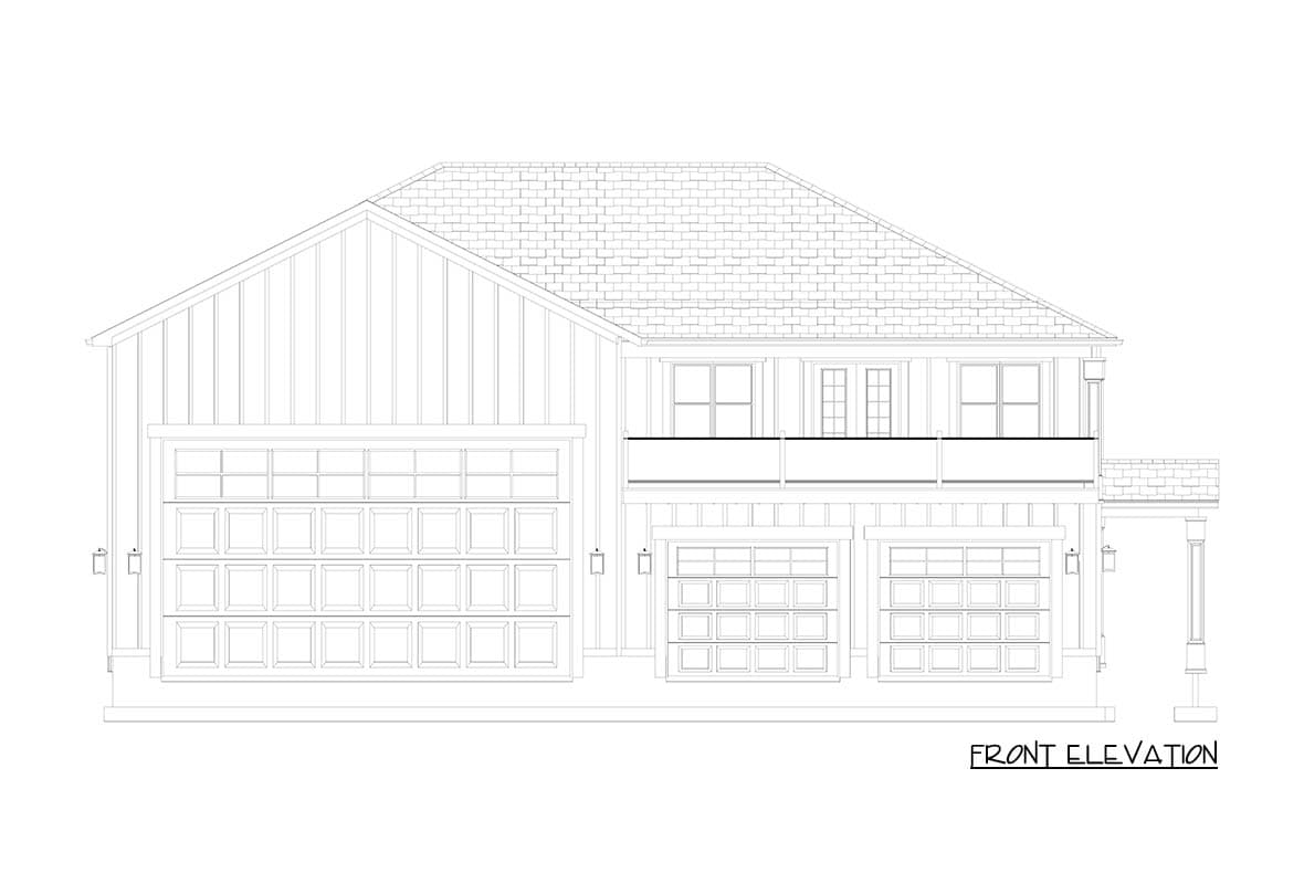 Plan 61629UT: 4-Bay Traditional Garage Plan with 1-Bedroom and Living Space Upstairs - 1219 Sq Ft - Image #11 - Traditional
