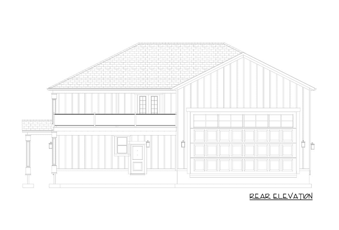 Plan 61629UT: 4-Bay Traditional Garage Plan with 1-Bedroom and Living Space Upstairs - 1219 Sq Ft - Image #14 - Traditional