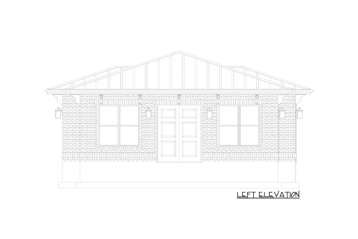 Plan 61631UT: Stand Alone Garage with 3-Car Bay - 1335 Sq Ft - Image #7 - Traditional