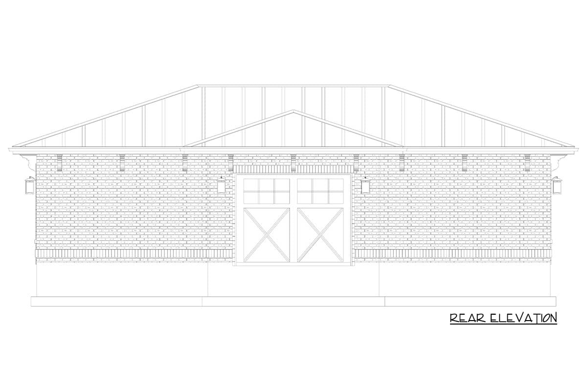 Plan 61631UT: Stand Alone Garage with 3-Car Bay - 1335 Sq Ft - Image #8 - Traditional