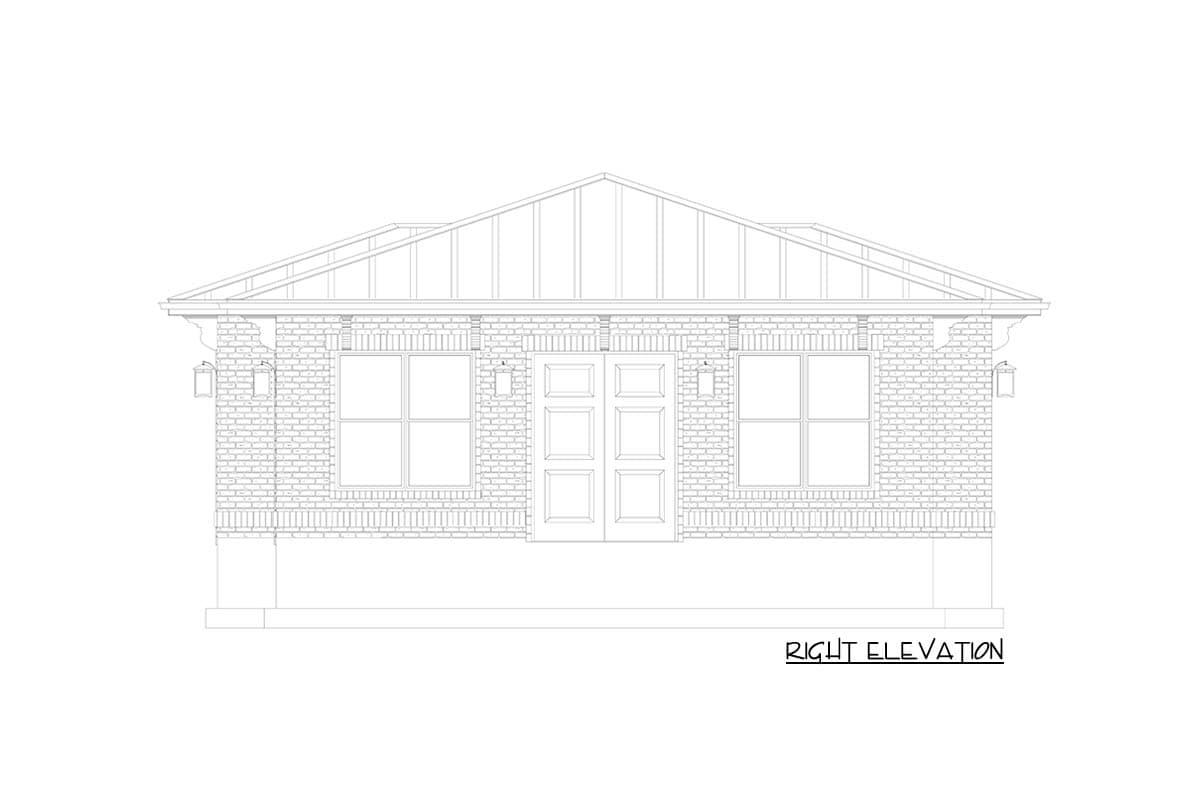Plan 61631UT: Stand Alone Garage with 3-Car Bay - 1335 Sq Ft - Image #9 - Traditional