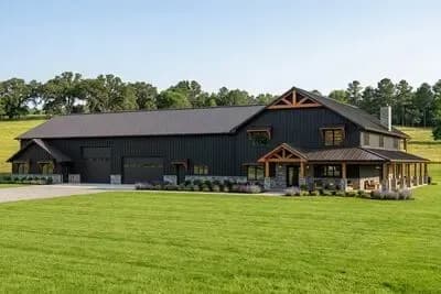 4-Bed Barndominium House Plan with Attached 2-Bed Apartment - 7781 Sq Ft