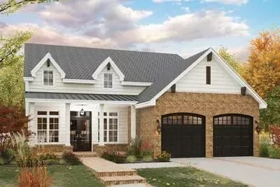 One-Story Modern Farmhouse Plan with Split Bedrooms and Rear Covered Porch