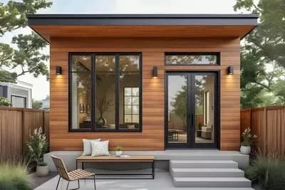 2-Bed Modern-Style ADU House Plan with Open Entertainment Area Under 700 Sq Ft