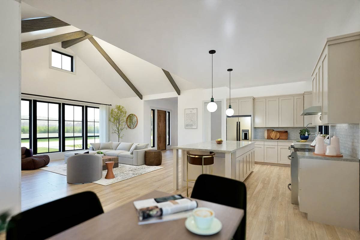 Plan 470311REY: 3-Bedroom Modern Farmhouse Ranch Home Plan with Outdoor Kitchen - Image #5 - Modern Farmhouse, New American, Ranch, Traditional