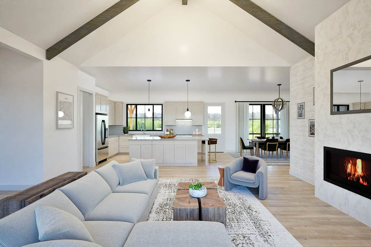 Plan 470311REY: 3-Bedroom Modern Farmhouse Ranch Home Plan with Outdoor Kitchen - Image #3 - Modern Farmhouse, New American, Ranch, Traditional
