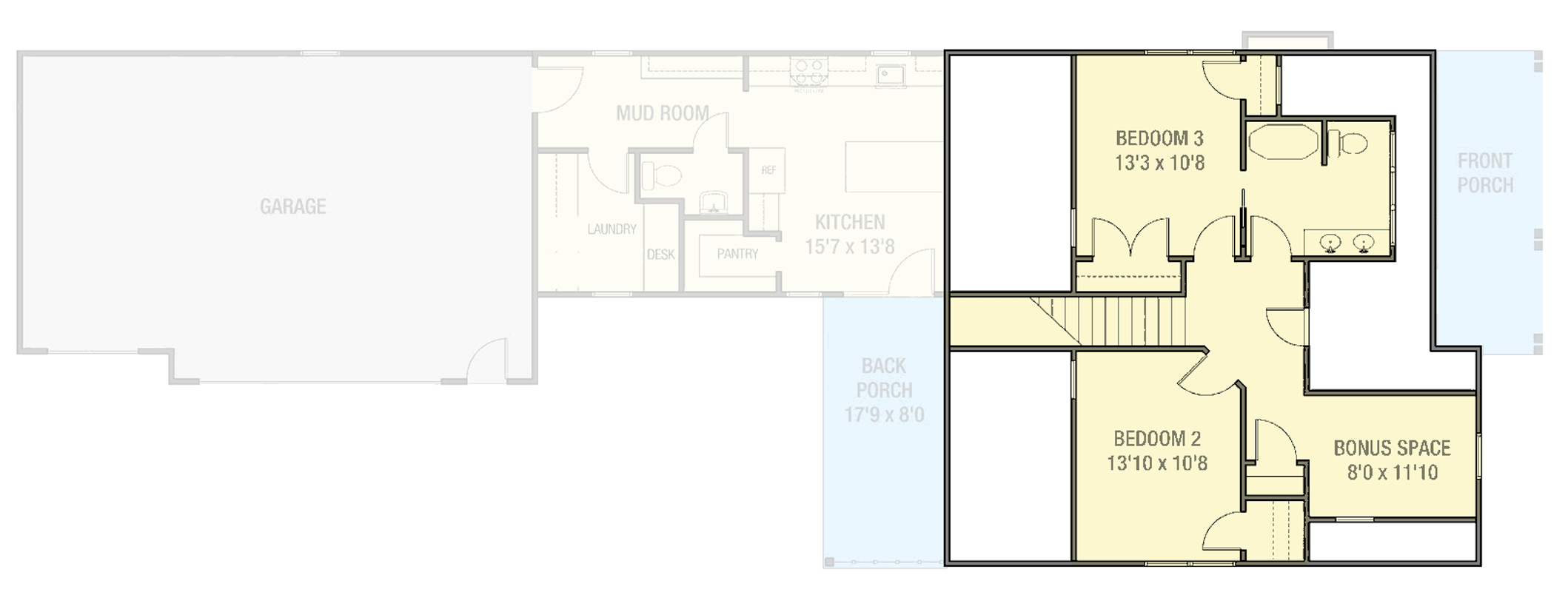 Plan 50243PH: 3 or 4 Bed Cottage House Plan with Spacious Garage - 2264 Sq Ft - Floor Plan - 2nd Floor - Cottage, Country