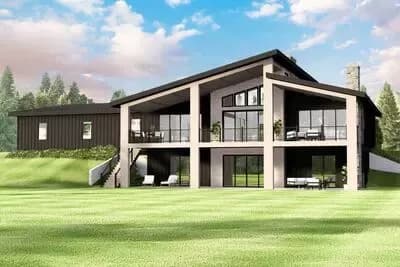 3-Bed Modern Mountain House Plan with Walkout Basement and Covered Outdoor Living