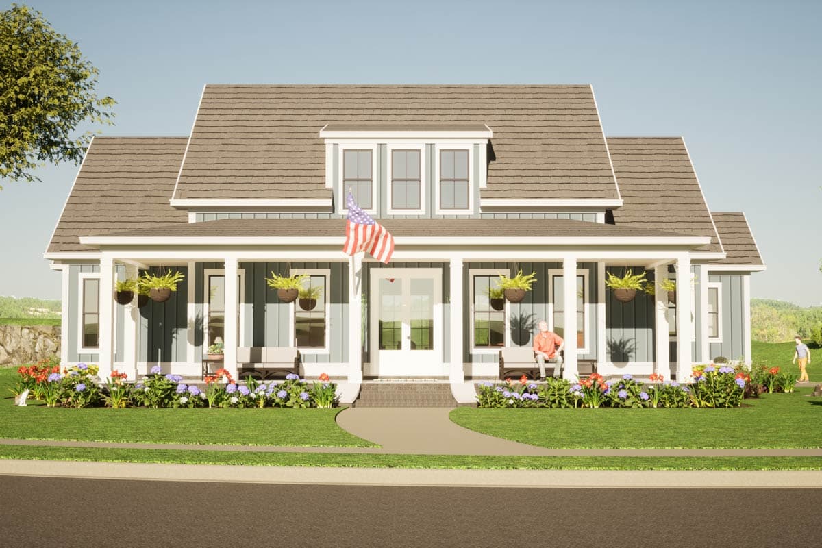Plan 86415HH: 4-Bed Country Farmhouse Plan with Wrap Around Porch ...