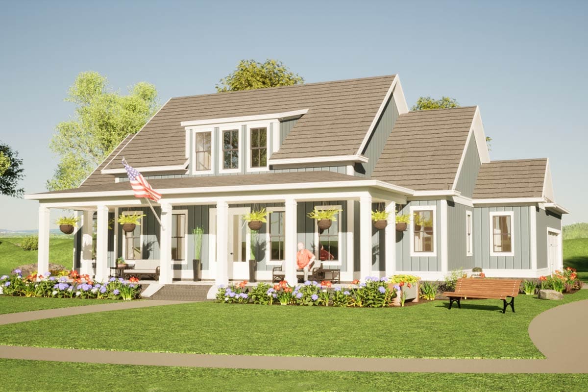 Plan 86415HH: 4-Bed Country Farmhouse Plan with Wrap Around Porch ...