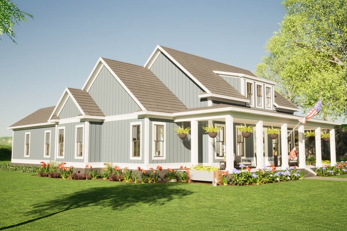 Plan 86415HH: 4-Bed Country Farmhouse Plan with Wrap Around Porch ...