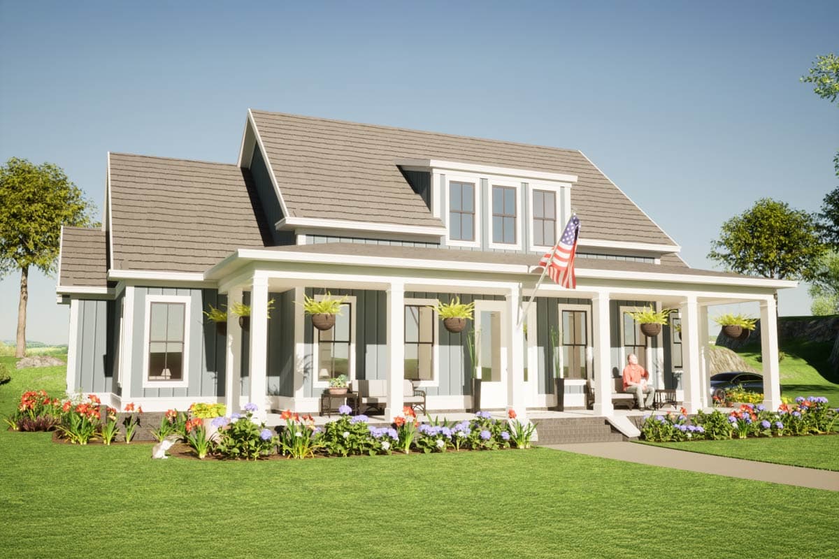 Plan 86415HH: 4-Bed Country Farmhouse Plan with Wrap Around Porch ...