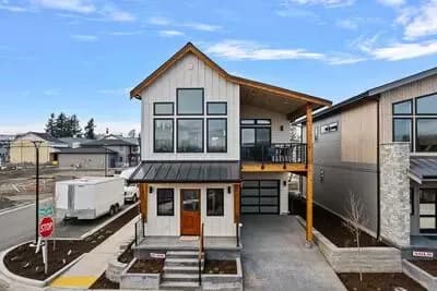 Stylish 2-Bedroom Contemporary House Plan with Spacious Deck and Balcony