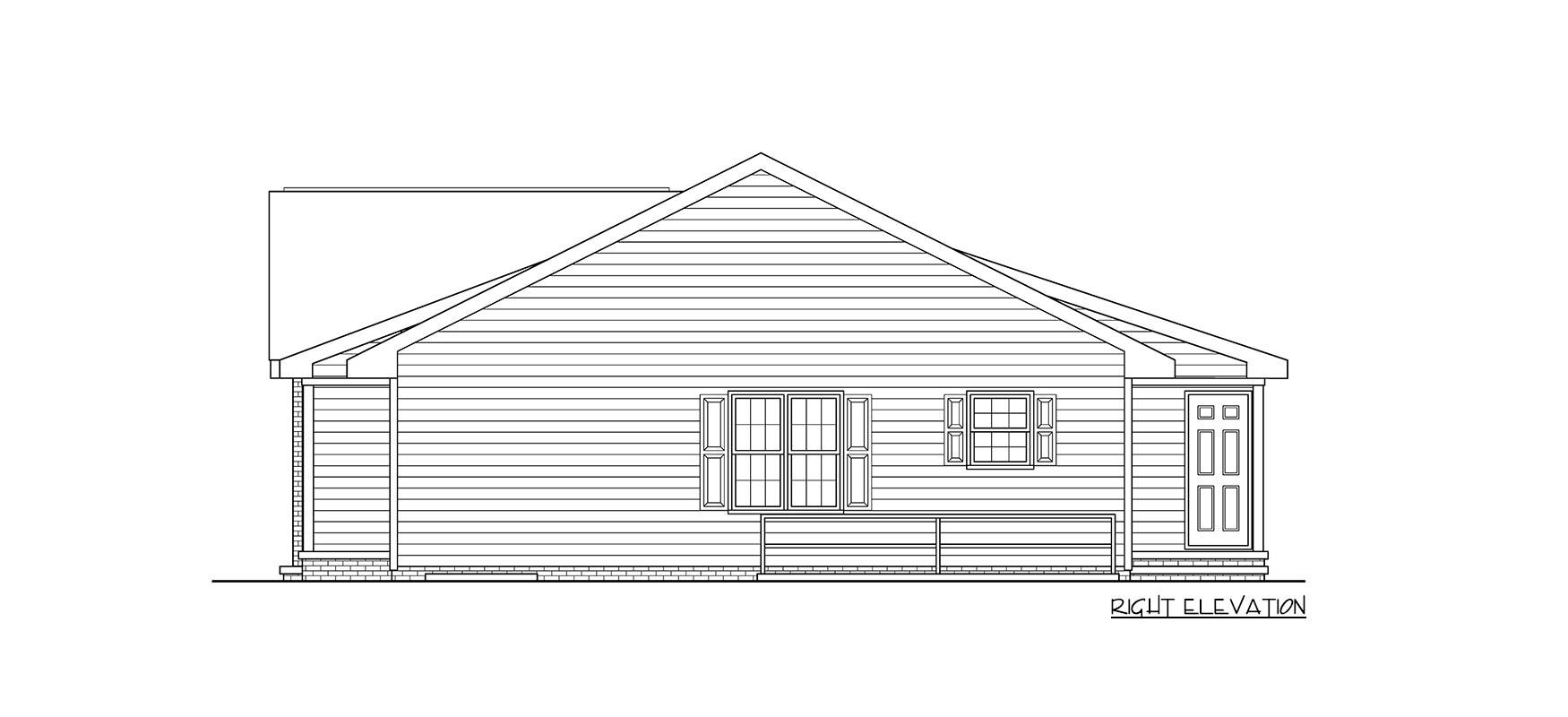 Plan 25883GE: 2-Bed Traditional-Style Duplex House Plan with Covered Porches - 985 Sq Ft - Image #8 - Traditional