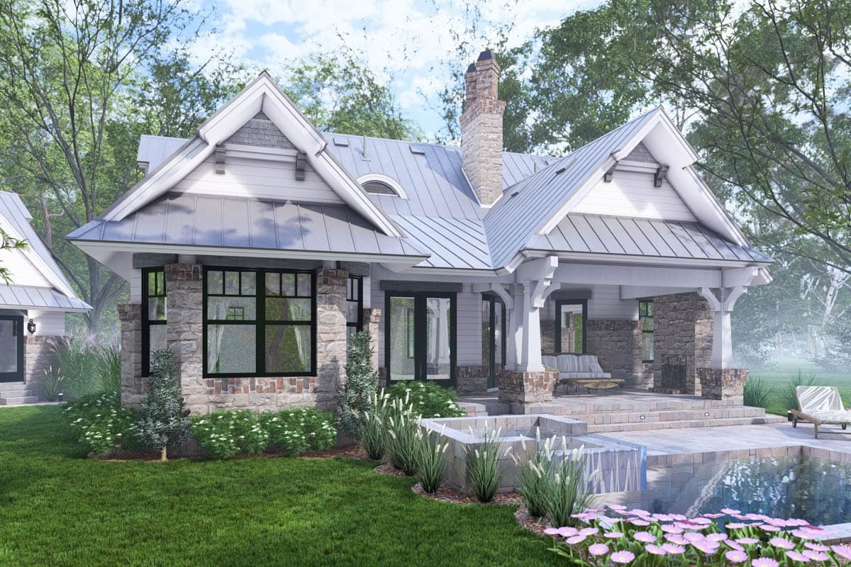 Plan 16941WG: 3-Bed Craftsman Cottage with Bonus Room and Detached 2-Car Garage - Image #10 - Cottage, Craftsman, Rustic