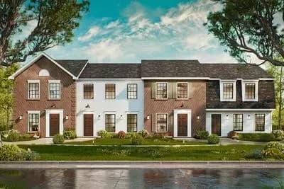 4-Unit Traditional Style House Plan with Contrasting Roof Lines
