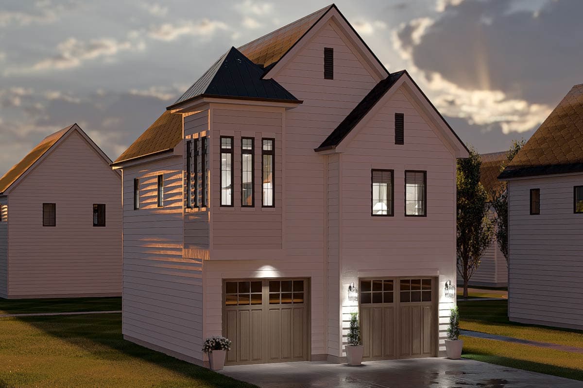 Plan 623516DJ: Contemporary Carriage House Plan with 1-bedroom - Image #7 - Carriage, Contemporary, French Country
