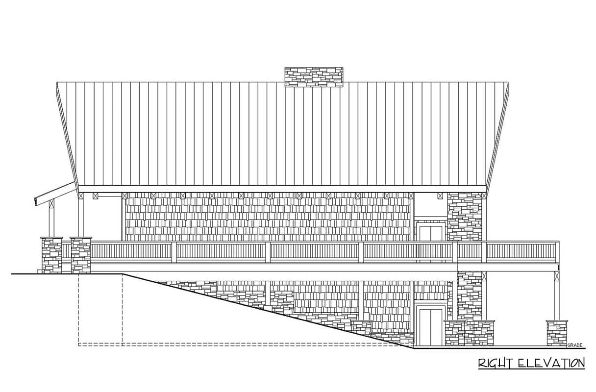 Plan 350134GH: Spacious Mountain Lodge with Loft Bunk Room and Wraparound Decks - Image #5 - Log Cabin, Mountain, Rustic