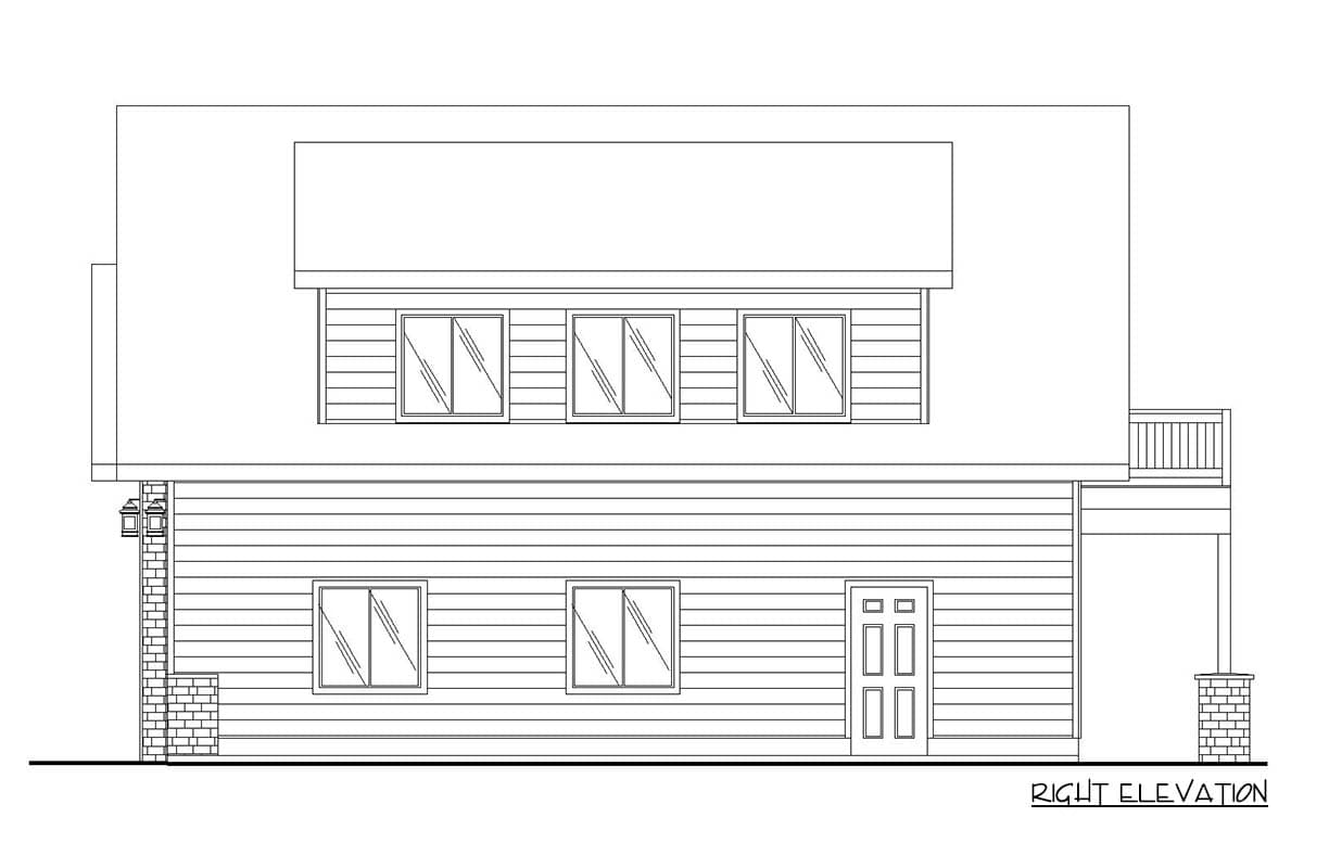 Plan 350138GH: 4-Car Tandem Garage with Covered Storage and 2-Bed Apartment Above - Image #5 - Southern, Traditional