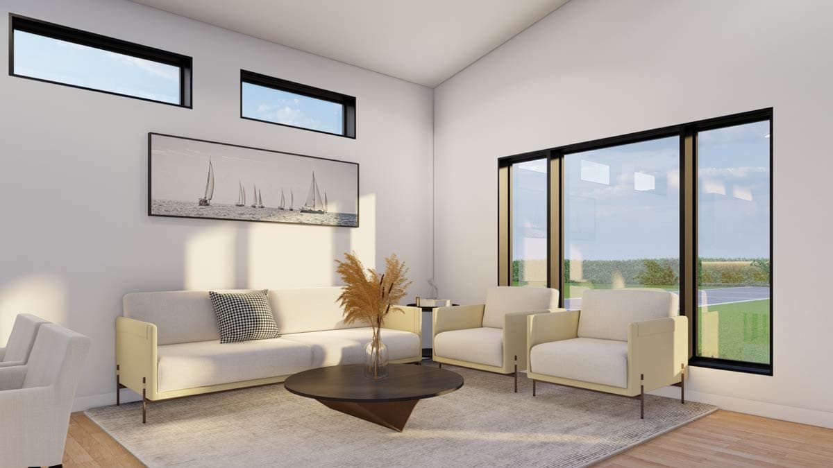 Plan 70924MK: 3-Bed Mid-Century Modern Ranch House Plan with Workshop Garage - Image #10 - Mid Century Modern, Modern, Ranch