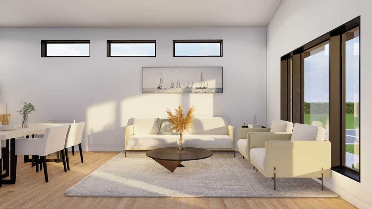 Plan 70924MK: 3-Bed Mid-Century Modern Ranch House Plan with Workshop Garage - Image #9 - Mid Century Modern, Modern, Ranch