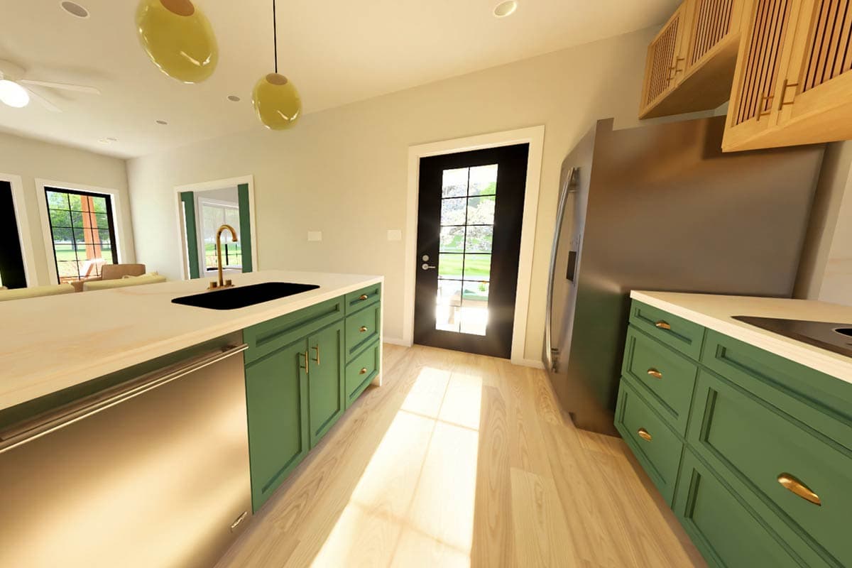 Plan 67843MG: Single Bed Cottage House Plan with Home Office or Flex Space - 800 Sq Ft - Image #8 - Cottage