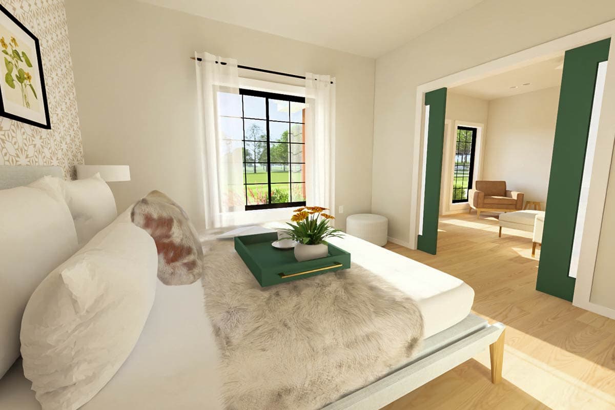 Plan 67843MG: Single Bed Cottage House Plan with Home Office or Flex Space - 800 Sq Ft - Image #7 - Cottage