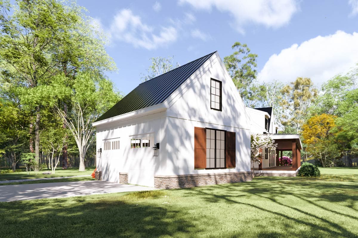 Plan 865025SHW: Modern Farmhouse with Angled Garage and Two-Story Great Room - Image #9 - Country, Farmhouse, Modern Farmhouse, Ranch, Traditional, Transitional