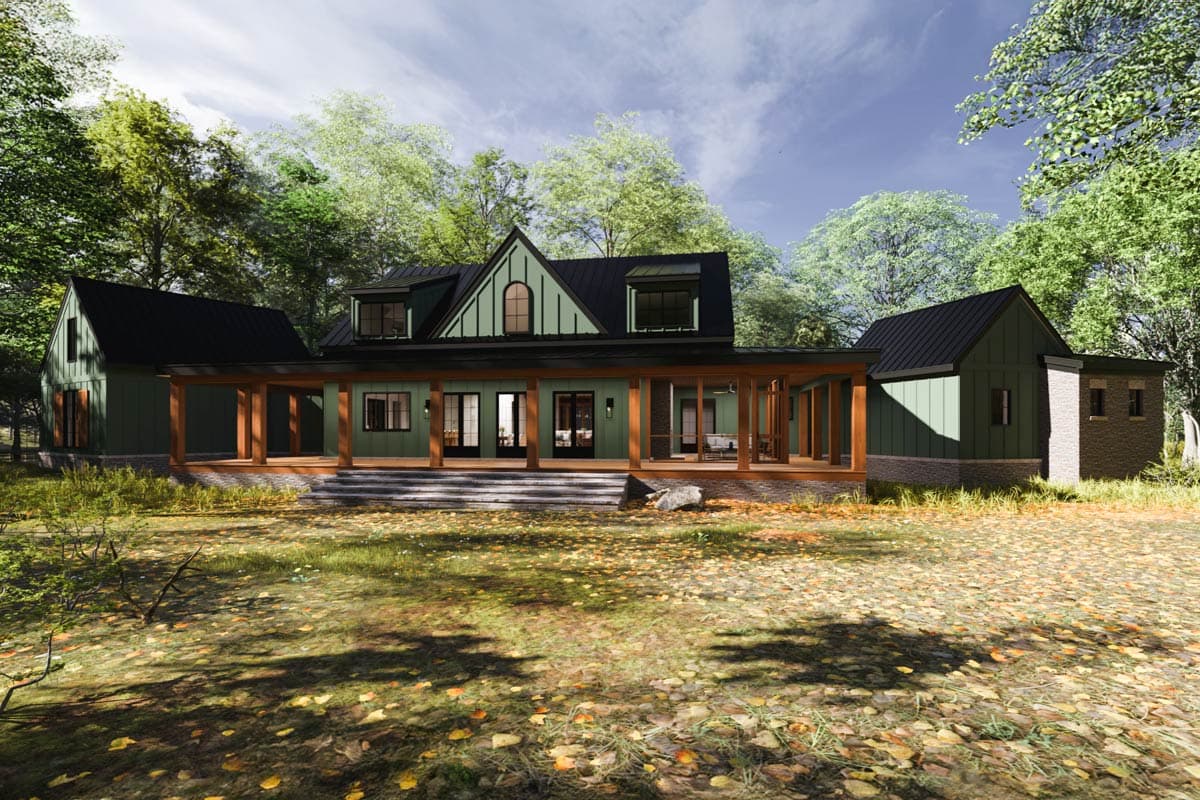 Plan 865025SHW: Modern Farmhouse with Angled Garage and Two-Story Great Room - Image #10 - Country, Farmhouse, Modern Farmhouse, Ranch, Traditional, Transitional