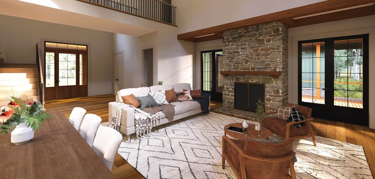 Plan 865025SHW: Modern Farmhouse with Angled Garage and Two-Story Great Room - Image #12 - Country, Farmhouse, Modern Farmhouse, Ranch, Traditional, Transitional