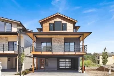 Narrow Three-Story Contemporary Modern House Plan with Office and Dual Decks
