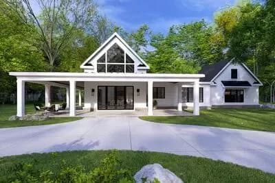 3 Bed Modern Farmhouse Plan with Oversized Wrap-Around Porch - 2262 Sq Ft