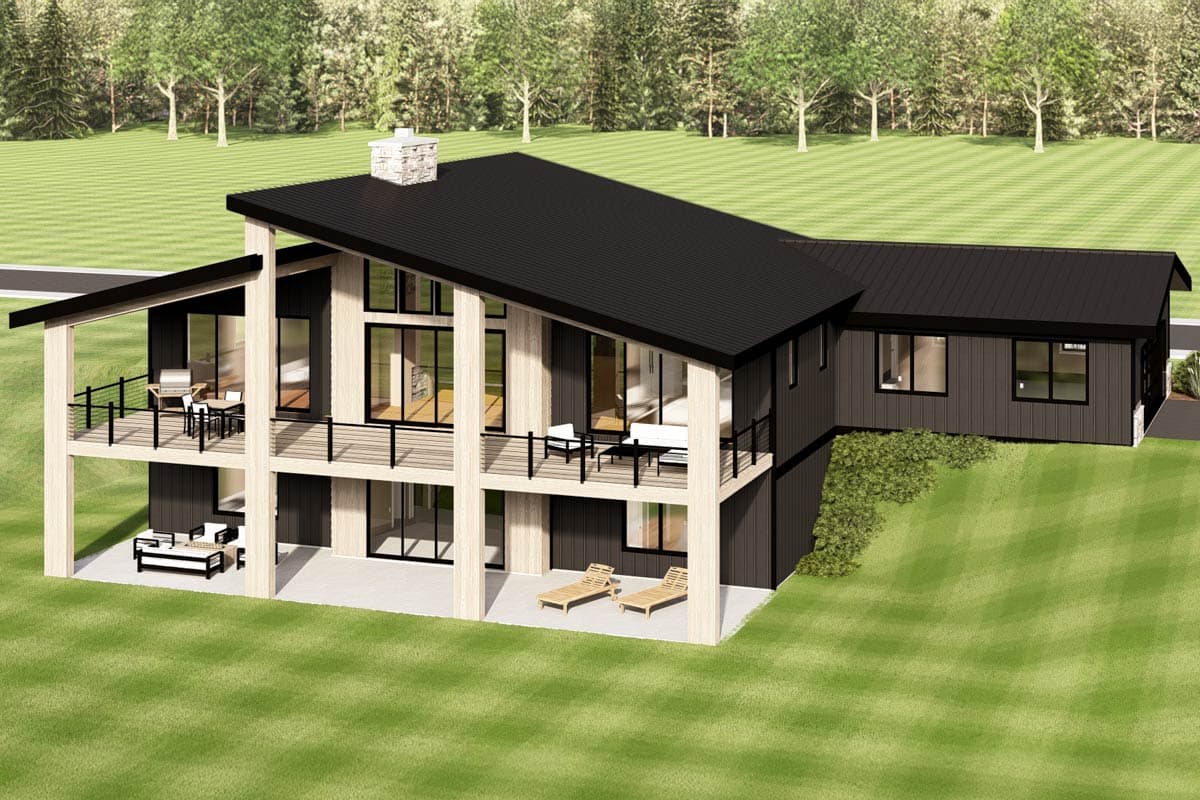 Plan 135359GRA: Contemporary Mountain House Plan with Finished Lower Level - 3336 Sq Ft - Image #7 - Contemporary, Mountain