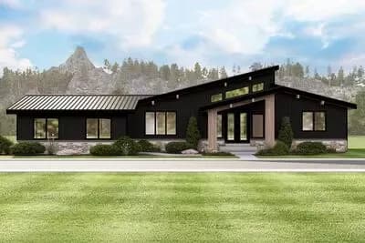 Contemporary Mountain House Plan with Finished Lower Level - 3336 Sq Ft