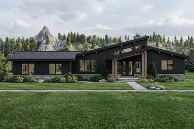 Contemporary Mountain House Plan with Finished Lower Level - 3336 Sq Ft