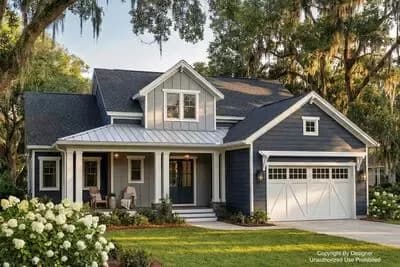 Charming New American House Plan with 4 Beds, Main-Level Primary Suite