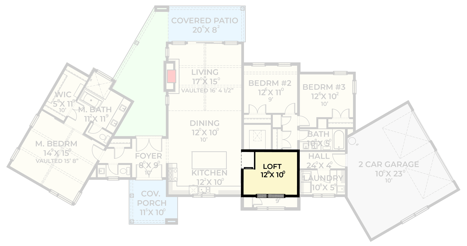 Plan 280239JWD: Transitional Modern Farmhouse with Angled Garage and Vaulted Living Room - Floor Plan - 2nd Floor - Modern Farmhouse, Transitional