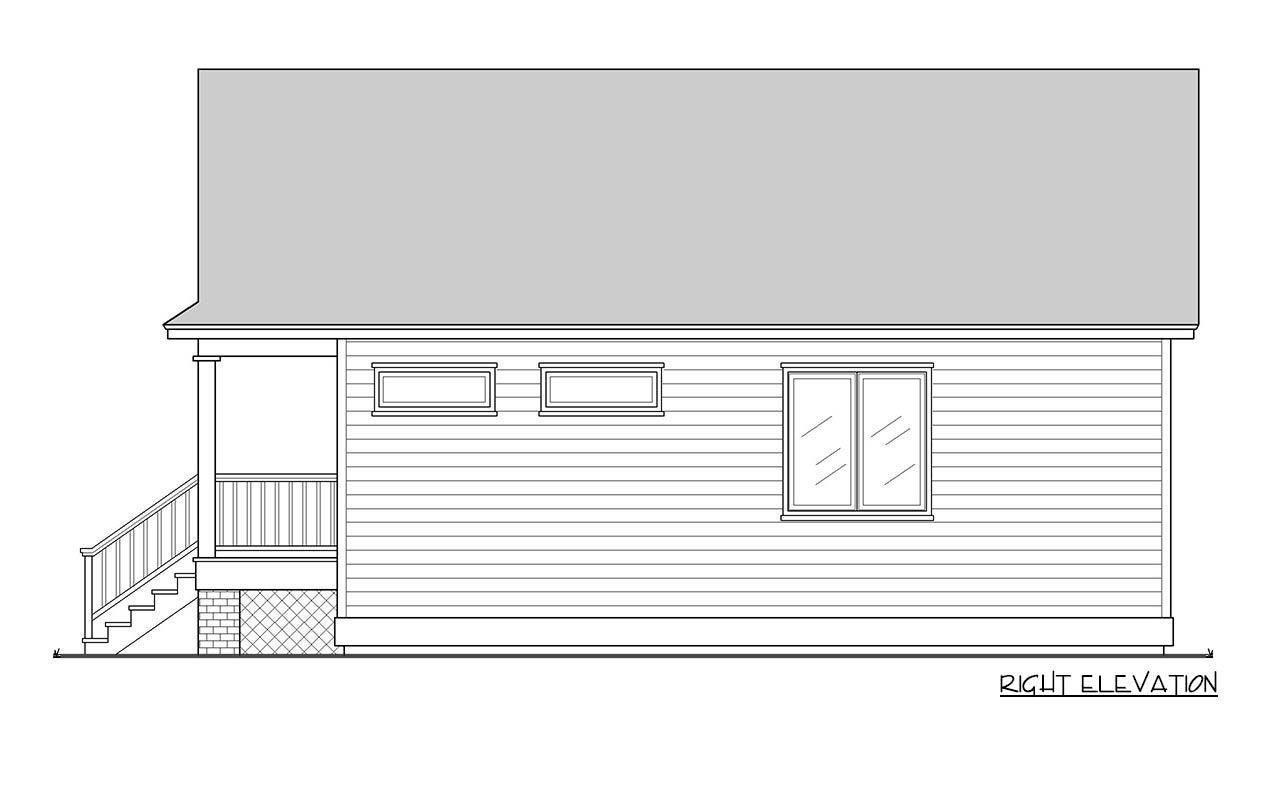 Plan 833076WAT: Charming 2-Bed Cottage with Front Porch and 12 Ceilings - Image #5 - Cottage