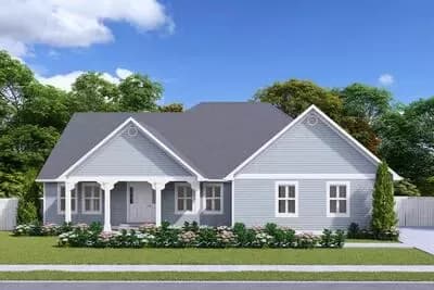 Inviting Cottage-Style Ranch House Plan with Dual Offices and 1910 Sq Ft Layout