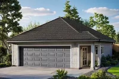 2-Car Craftsman Garage Plan with Covered Side Entry Porch