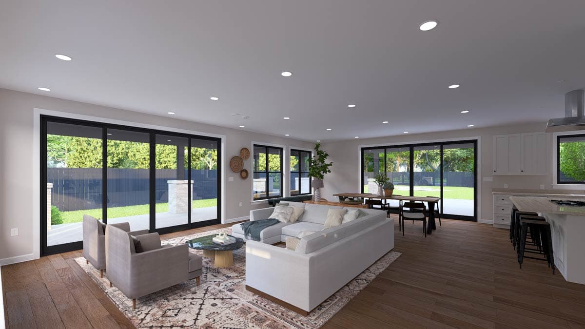 Plan 61636UT: Modern 2-Story Barndominium with Wrap Around Porch and 3-Car RV Garage - Image #9 - Barndominium, Modern