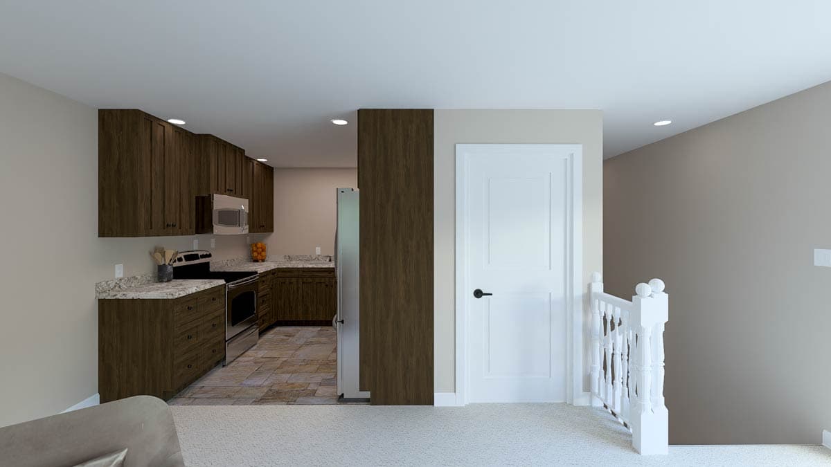 Plan 61637UT: Stylish One-Bedroom Garage Apartment with 4-Car Capacity - Image #7 - Traditional