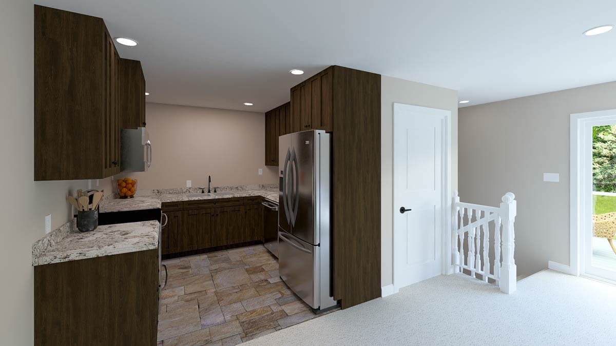 Plan 61637UT: Stylish One-Bedroom Garage Apartment with 4-Car Capacity - Image #8 - Traditional
