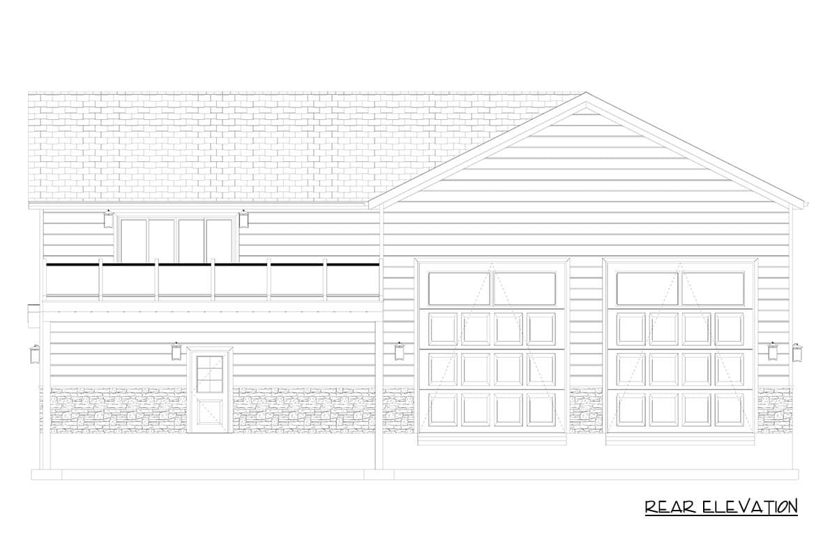 Plan 61637UT: Stylish One-Bedroom Garage Apartment with 4-Car Capacity - Image #12 - Traditional