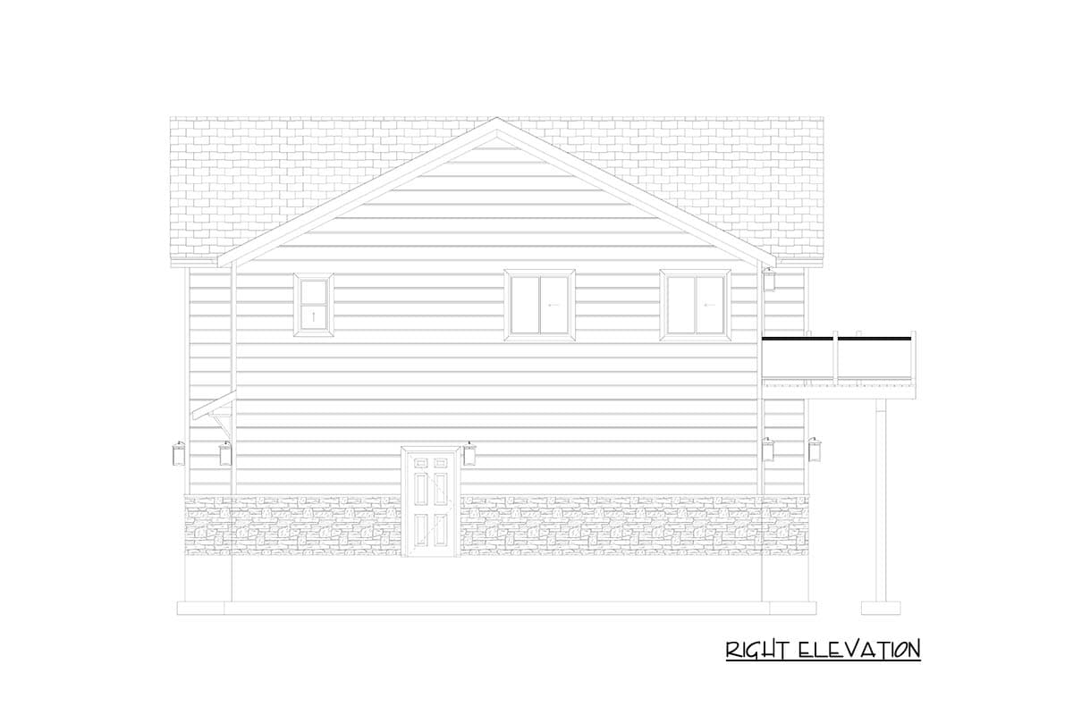 Plan 61637UT: Stylish One-Bedroom Garage Apartment with 4-Car Capacity - Image #13 - Traditional