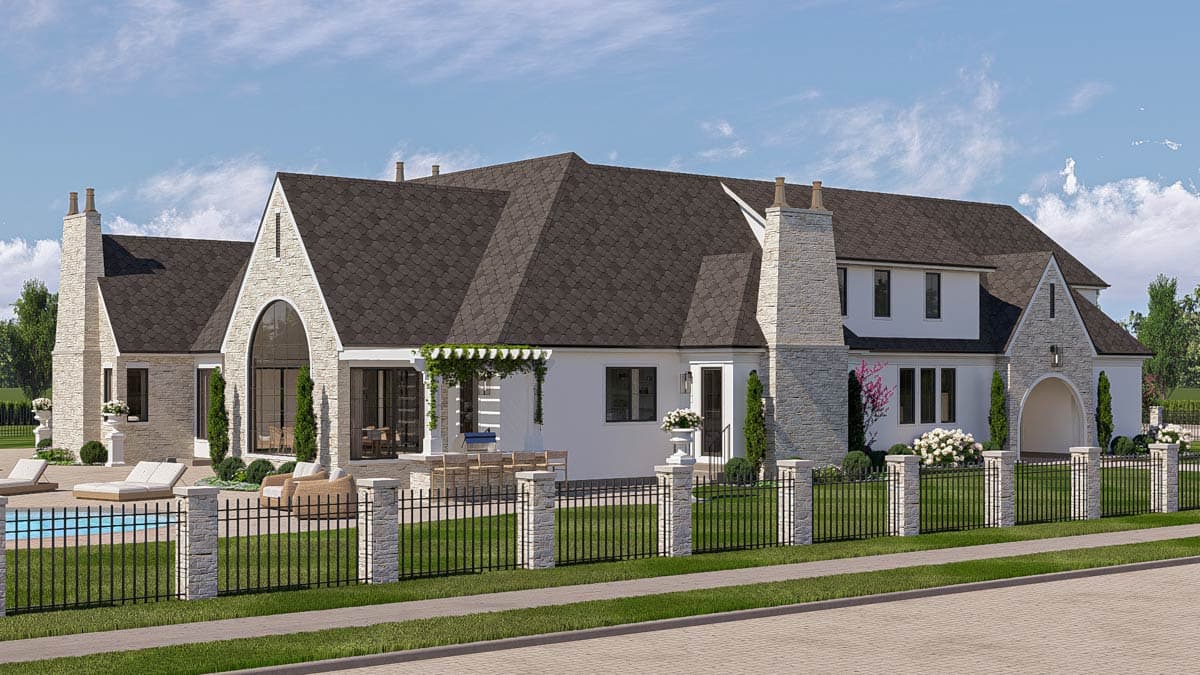Plan 623520DJ: 3-Bedroom European-Style House Plan with  Loft and Home Office - 4589 Sq Ft - Image #9 - European