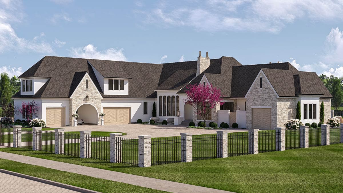 Plan 623520DJ: 3-Bedroom European-Style House Plan with  Loft and Home Office - 4589 Sq Ft - Image #13 - European