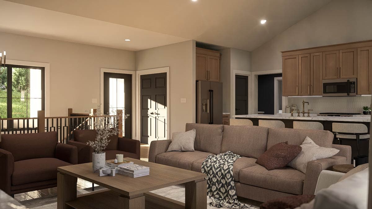 Plan 623521DJ: Single-Story Modern Farmhouse with Open Concept Living and Split Bedroom Layout - Image #9 - Modern Farmhouse, Ranch