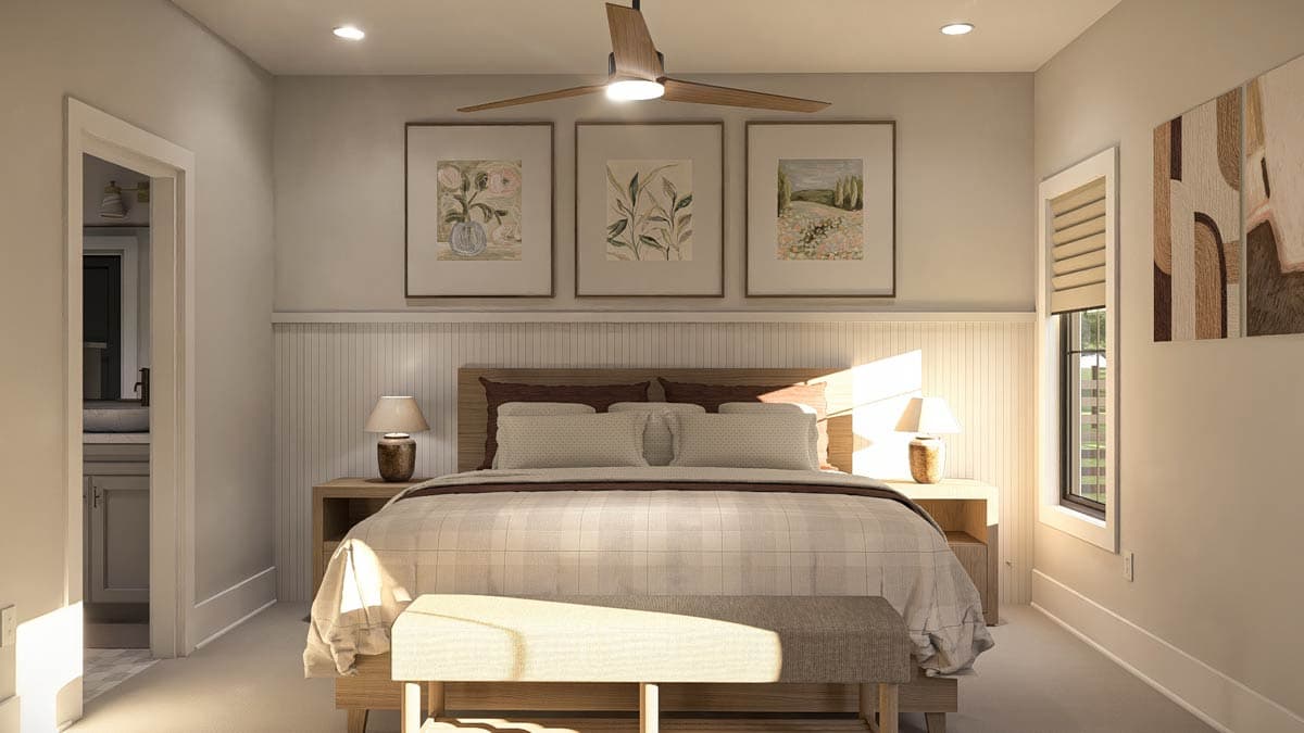 Plan 623521DJ: Single-Story Modern Farmhouse with Open Concept Living and Split Bedroom Layout - Image #13 - Modern Farmhouse, Ranch