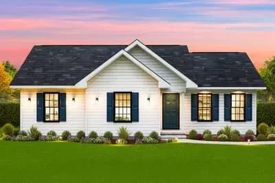 Cozy 3-Bedroom Cottage Plan with Efficient One-Story Layout - 1163 Sq Ft